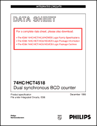 74HCT4518N datasheet: Dual synchronous BCD counter 74HCT4518N