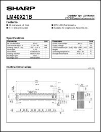 LM40X21B datasheet: Character type LCD module LM40X21B