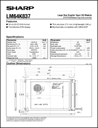 LM64K837 datasheet: Large size type LCD module LM64K837