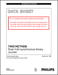 74HC4520D datasheet: Dual 4-bit synchronous binary counter 74HC4520D