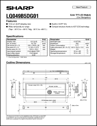 LQ049B5DG01 datasheet: Color TFT-LCD module LQ049B5DG01