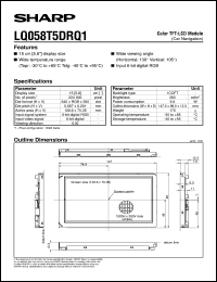 LQ058T5DRQ1 datasheet: Color TFT-LCD module LQ058T5DRQ1
