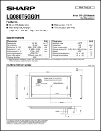 LQ080T5GG01 datasheet: Color TFT-LCD module LQ080T5GG01