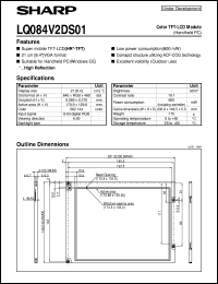 LQ084V2DS01 datasheet: Color TFT-LCD module LQ084V2DS01
