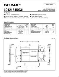 LQ121S1DG31 datasheet: Color TFT-LCD module LQ121S1DG31