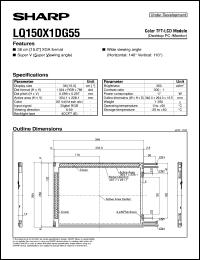 LQ150X1DG55 datasheet: Color TFT-LCD module LQ150X1DG55
