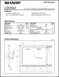 LQ12S41P datasheet: Color TFT-LCD module LQ12S41P