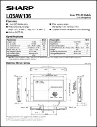 LQ5AW136 datasheet: Color TFT-LCD module LQ5AW136