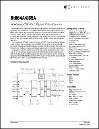 BT865AKPF datasheet: YCrCb to NTSC/PAL digital video encoder BT865AKPF