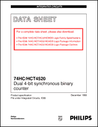 74HCT4520U datasheet: Dual 4-bit synchronous binary counter 74HCT4520U