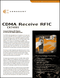 CX74001 datasheet: CDMA receive RFIC CX74001