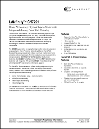 CN7221 datasheet: Home networking physical layer device CN7221