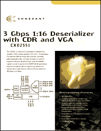 CX02551 datasheet: 3 gbps 1:16 deserializer CX02551