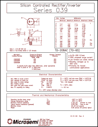 03902GPF datasheet: Silicon Controlled Rectifier 03902GPF