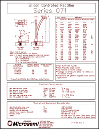 07104GOA datasheet: Silicon Controlled Rectifier 07104GOA