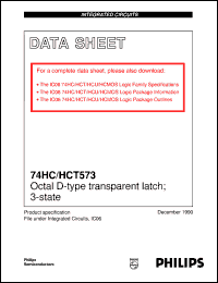 74HC573PW datasheet: Octal D-type transparent latch; 3-state 74HC573PW