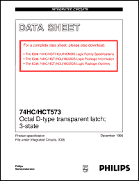 74HC573U datasheet: Octal D-type transparent latch; 3-state 74HC573U
