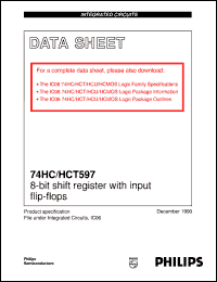 74HC597D datasheet: 8-bit shift register with input flip-flops 74HC597D