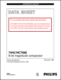 74HC688N datasheet: 8-bit magnitude comparator 74HC688N