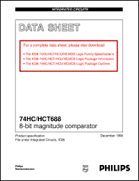 74HC688PW datasheet: 8-bit magnitude comparator 74HC688PW