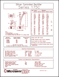 175C80B datasheet: Silicon Controlled Rectifier 175C80B