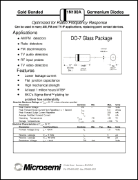 1N100A datasheet: Germanium Diode 1N100A