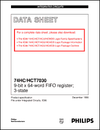 74HC7030D datasheet: 9-bit x 64-word FIFO register; 3-state 74HC7030D