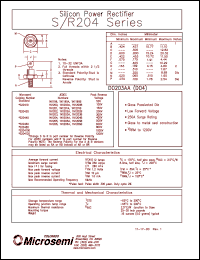 1N1204 datasheet: Standard Rectifier (trr more than 500ns) 1N1204
