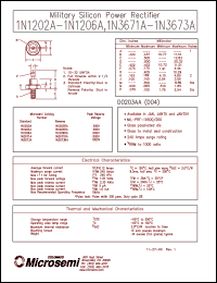 1N3671A datasheet: Standard Rectifier (trr more than 500ns) 1N3671A