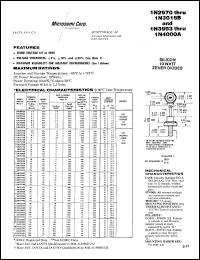 1N3000A datasheet: Zener Voltage Regulator Diode 1N3000A