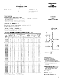 1N3019B datasheet: Zener Voltage Regulator Diode 1N3019B