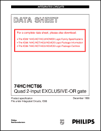 74HCT86D datasheet: Quad 2-input EXCLUSIVE-OR gate 74HCT86D