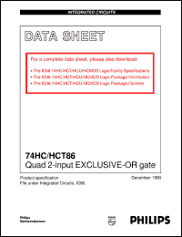 74HCT86U datasheet: Quad 2-input EXCLUSIVE-OR gate 74HCT86U