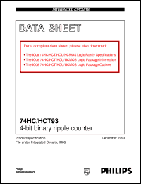 74HC93U datasheet: 4-bit binary ripple counter 74HC93U