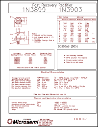 1N3900 datasheet: Fast Rectifier (100-500ns) 1N3900