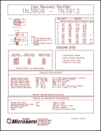 1N3911R datasheet: Fast Rectifier (100-500ns) 1N3911R