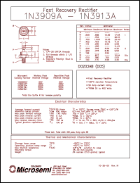 1N3911AR datasheet: Fast Rectifier (100-500ns) 1N3911AR