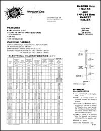 1N4099-1 datasheet: Zener Voltage Regulator Diode 1N4099-1
