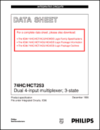 74HCT253DB datasheet: Dual 4-input multiplexer; 3-state 74HCT253DB