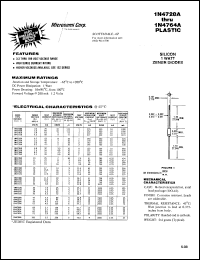 1N4730A datasheet: Zener Voltage Regulator Diode 1N4730A