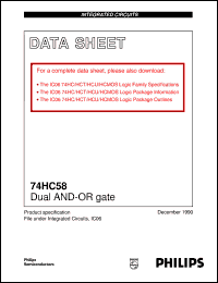 74HC58D datasheet: Dual AND-OR gate 74HC58D