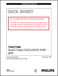 74HC7266DB datasheet: Quad 2-input EXCLUSIVE-NOR gate 74HC7266DB