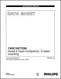 74HC_HCT258 datasheet: Quad 2-input multiplexer; 3-state; inverting 74HC_HCT258