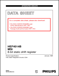 HEC4014BDB datasheet: 8-bit static shift register HEC4014BDB