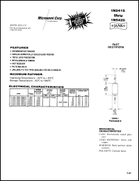 1N5415 datasheet: Fast Rectifier (100-500ns) 1N5415