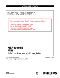 HEC40195BDB datasheet: 4-bit universal shift register HEC40195BDB