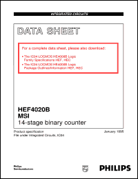 HEF4020BT datasheet: 14-stage binary counter HEF4020BT