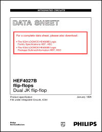 HEF4027BDB datasheet: Dual JK flip-flop HEF4027BDB