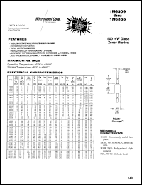 1N6310 datasheet: Zener Voltage Regulator Diode 1N6310