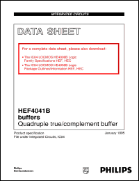 HEF4041BPB datasheet: Quadruple true/complement buffer HEF4041BPB